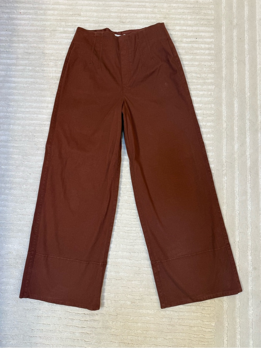 SPANX Women's Cropped Wide-Leg Pants in Rust Brown medium